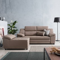 삼익가구 유루이 천연소가죽 3인용/4인용 소파(카우치형 스툴포함), 01.3인용;카푸치노