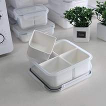 나누담 직장인 어린이 유치원 밀프랩 용기 전자레인지 도시락통, 7. 그레이 정사각 4칸 1100ml
