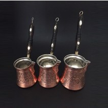 체즈베 이브릭 일리 터키 커피 포트 식 주전자 Turk Turkish Coffee Pot 커피 Copper Maker for Cezve Cafe, 01 255ml(8.6oz)
