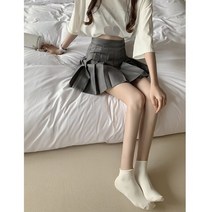 실크스커트 여성용 삼각형 옷장 플리츠 스커트 워드 스커트 새로운 하이 웨이스트 슬리밍 검정색 회색