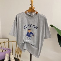 고뮤 프린팅 여유핏 반팔 티셔츠(5color)국내제작