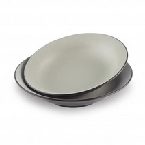 투톤 멜라민 낮은 원형볼(2sizes)-한식 한정식 퓨전 레스토랑 업소용 멜라민그릇, 2호, PP블랙브라운