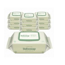 베베숲 저자극 제로 물티슈 캡형, 15팩, 80매