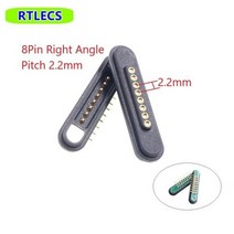 1 쌍 3A 자기 포고 핀 커넥터 2 3 4 5 6 7 8 9 위치 피치 2.2 MM 스프링로드 Pogopin 남성 여성 접촉 스트립, 8 Pin Right Angle