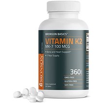 브론슨 비타민 k2 mk-7 100mcg k2 as mk7 메나퀴논 뼈 앰프 심장 지원 1년분 유전자 변형 성분 없음 120정, 360카운트(1팩)