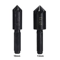 챔퍼링 드릴 7 플루트 카운터싱크 비트 14 인치 육각 생크 탄소강 목재 금속 홀 커터 10mm 13mm 2 개, 1.2pcs Set