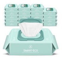 스마트에코 모데라토 캡형 물티슈 80매 20팩 #도톰한 엠보싱 #에코 물티슈, 40개