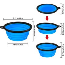 강아지대리석 강아지쿨매트 애견쿨매트 대리석매트 450ml 접이식 개 그릇 애완 동물 실리콘 야외 여행 휴대용 강아지 음식 용기 피더 접시, [01] blue