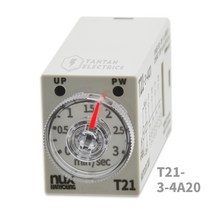 T21-3-4A20 타이밍 릴레이 아날로그 타이머 온딜레이 오프딜레이 플리커 한영넉스, 1개