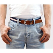 젠틀안트 남자 패션 스판 청바지 벨트 네이비&아이보리 SSB-008