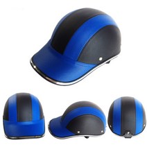 야구하이바 타자 헬멧 야구 보호대 오토바이 PU 가죽 헬멧 야구 모자 남성 및 여성용 모터 자전거 승마, 07 Blue