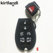 차키 케이스 커버 스마트 키케이스 호환 키 홀더 실리콘 체인 닷지 캐러밴 크라이슬러 그랜드 보이저 300 C 지프 체로키 자동차 셸, E black