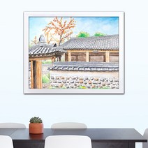 나봄갤러리 감나무와 기와집 4 감그림 감나무 액자 사업장추천그림, 2.심플 화이트 액자