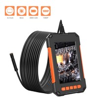 8MM 1080P 단일 렌즈 디지털 Borescope 검사 카메라 4.3 "LCD 화면 IP67 방수 하 자동차 홈 파이프에, 01 2M_01 8mm, 02 hard wire