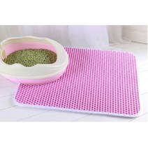고양이 벌집 모래 매트 더블 레이어 미끄럼 방지 패드 세탁 가능, Pink