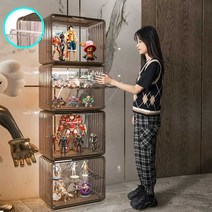 건담 피규어 레고 진열 수납장 정리함, 그레이(2단) x2개