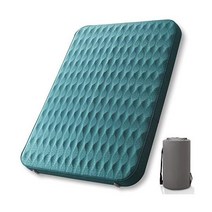 AIRELAX 캠핑용 자체 팽창 슬리핑 패드 10 2cm(4인치) 단열 캠핑 매트리스 단단함 조절을 위한 견고한 폼과 펌프 자루 자동차 여행 텐트용 더블 수면 패드 퀸 사이즈 그린, Green, Double (80