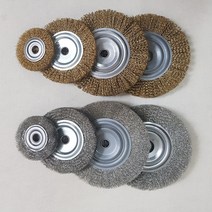 녹제거 철 와이어 브러쉬 평 공업용 산업용 탁상용 그라인더 휠 스텐 원형 브러쉬 브러시, 철8인치 내경25mm