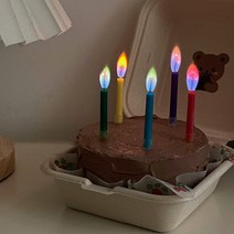 무지개초 불꽃 생일초 파티 촛불 6/12개 나혼산 화사, 6개입