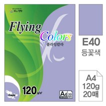[RA㏓] 삼원)플라잉칼라(E40.등꽃색 A4 120g 20매) 고급면지 사무용지 인쇄종이 미술용 초대장 색지 초청장 디자인 미술지 디자인용 ▷_§Ea, 《본상품》