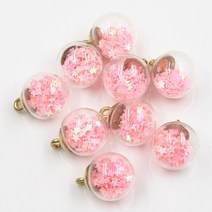 팬던트 목걸이 써지컬참스타 스팽글 투명 유리 공 펜던트 공예 귀걸이 목걸이 DIY 수제 쥬얼리 제작 16mm 2