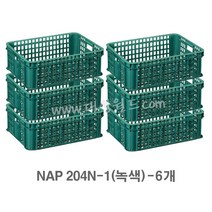 대성월드 농산물상자 NAP204N-1 - 6개 / 운반바구니 내쇼날 프라스틱바구니 다용도바구니, NAP204N-1(황색) - 6개