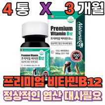 비타민비12 식약처인증 수용성 비타민b12 보충제 먹기편한 작은알 알작은 먹는 대용량 VITAMINB12 영양제 건강기능식품, 비타민B12 3개월(4개)