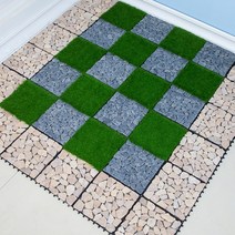 셀프 시공 데크 타일 10p 인테리어 돌 바닥 인조잔디 나무 자갈 bluestone 대리석 diy, 회색 조각 10개세트