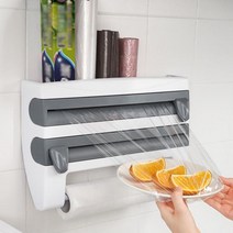 컷팅기 랩 키친타올걸이 수납용품 다용도 거치대 다기능 랩핑기 호일 홀더, 다기능랩핑기 베이지