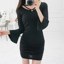 브이와이 여자 봄여름 얇은 방울 벨슬리브 미니원피스