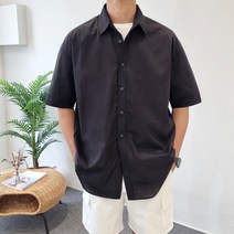 토니어스 여름용 얇은 오버핏 면 반팔남방