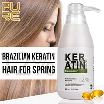 PURC 브라질리언 케라틴 스트레이트닝 12% 포르말린 300ml 퓨리파잉 샴푸 세트 손상된 스무딩 헤어 두피 케어 제품