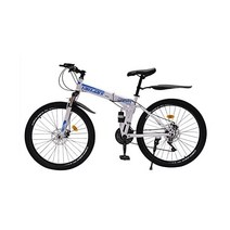 KEMIXING 26인치 접이식 산악 자전거 21단 MTB 듀얼 디스크 브레이크 미끄럼 퀵