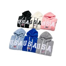 USA 양털 후드 반집업 2타입 (6컬러) / 남녀공용 커플 봄 가을 겨울 따뜻한 두꺼운