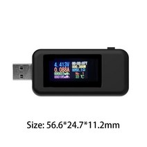 배터리잔량 측정기 내구성 전압 미터 10 in 1 디지털 디스플레이 dc usb 테스터 전류 전압 충전기 표시기 전원 은행 용량, 검은색