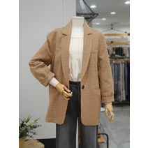 써스데이아일랜드 원버튼 싱글 체크 롱 자켓 T216MJK140(1271236)