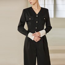 그레이스 배색스트라이프 점프수트 고급럭셔리 하객룩 오피스룩