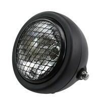 THE WAROOM SHOP 대부분의 오토바이를 위한 그릴 커버와 블랙 레트로 오토바이 헤드라이트, 설명, 설명, 설명