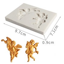 석고 DIY 대형 천사 날개 실리콘 금형 컵케익 토퍼 퐁당 초콜릿 캔디 폴리머 클레이 비누 양초 파티 케이크 장식 도구, Random Color F103