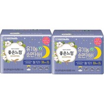 [빠른배송] 유한킴벌리 좋은느낌 유기농순면 맥시슬림 오버나이트 12p, 2개
