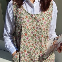 방가지똥 앞치마 통원피스 나비드 린넨 앞치마