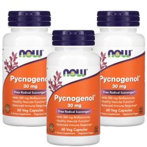 나우푸드 피크노 제놀 30mg 60캡슐 3병 고약사 호팍사 해송 프렌치 마리타임 파인바크