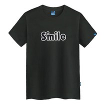 클로니아 스마일 스팽글 자수 라운드 반팔 티셔츠 TS-804