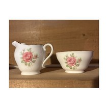 애덜리 슈가 앤 크림 세트 - 핑크 플로럴 w 골드 트림 - 화인본 차이나