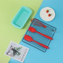 카스테라틀 식빵틀 다쿠아즈틀 직사각형 실리콘 몰드 베이킹 팬 주방 용품 토스트 케이크 액세서리 무취 4 개세트, YH-803-Blue Set