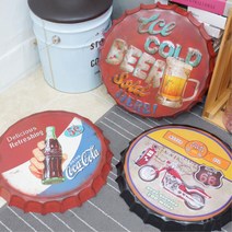 바버샵 맨즈 아이템 벽 병뚜껑장식 식탁 소품 인테리어 편집샵 창업 감성, 콜라