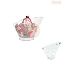 400ml 투명 아크릴 샐러드 볼 보울 접시 그릇 플레이트 빙수볼 시리얼, 기본