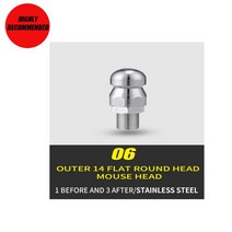 고압세척기 세차용품 세차건 물총 하수도 제터 노즐 키트 압력 와셔 용 스테인레스 스틸 고정 회전 1 전면, 06 outer 14 flat