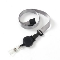 오피스플레 안전클립 사원증 릴홀더 목걸이줄 명찰 출입증 이름표 6개 그레이