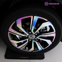 [JR SHOP] 티볼리 에어 18인치 휠스티커 악세사리 차량 용품, [선택] 18인치_무광카본블랙